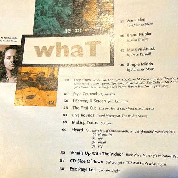 HUH music magazine vtg February 1995, cover missing/simple minds/Van Halen - Picture 2 of 6
